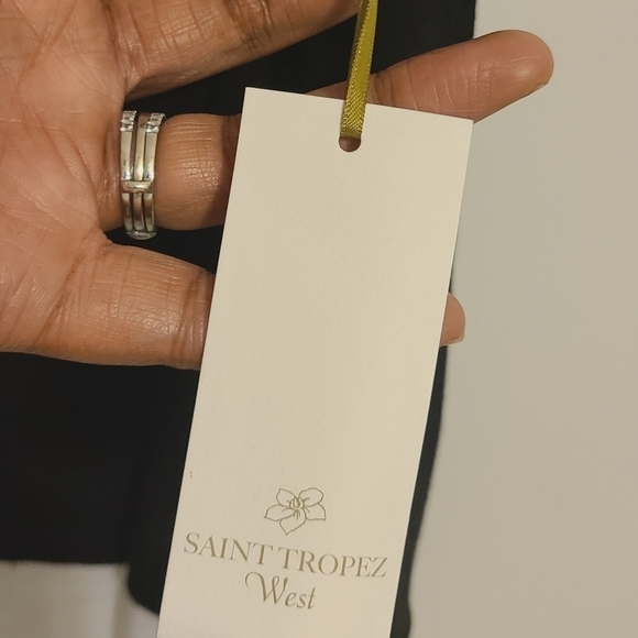 Saint Tropez West | Women's Black Colorblock Linen Tank (Size Medium) - Picture 8 of 10